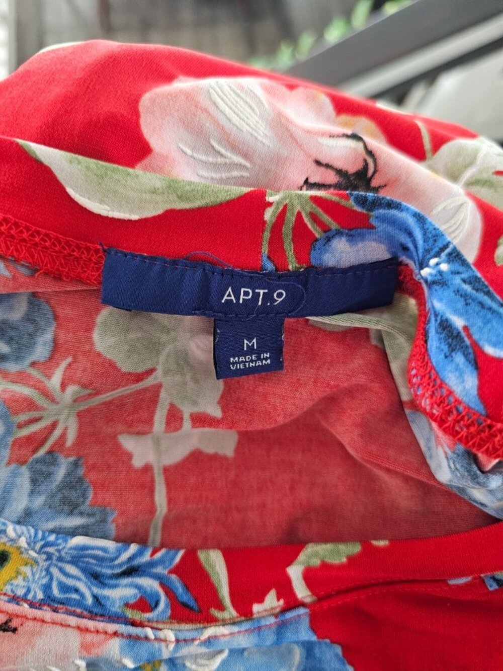 Apt. 9 Red Floral Sleeveless Midi Dress with Blue and Green Blooms - Picture 2 of 12